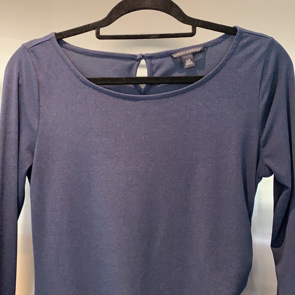 Banana Republic S Navy Blue Stretchy Longer Shirt - Picture 2 of 8